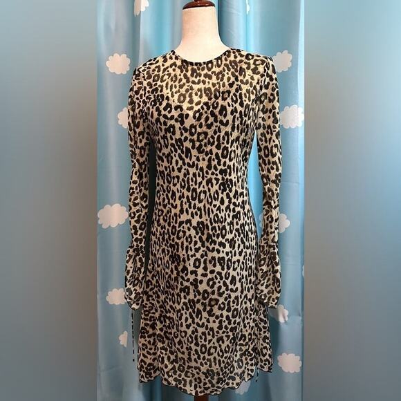 MNG Leopard sheath dress- 8 - Picture 2 of 6
